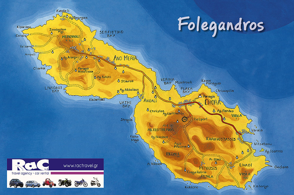 Rent A Car in Folegandros - Foegandros Map